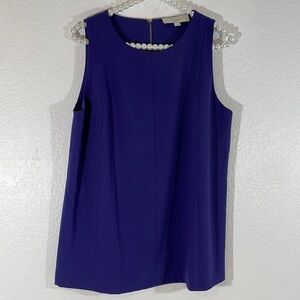 ANN TAYLOR LOFT Deep Purple Sleeveless Blouse Size Medium